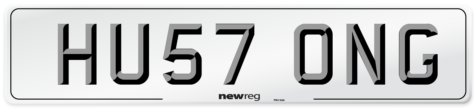 HU57 ONG Number Plate from New Reg